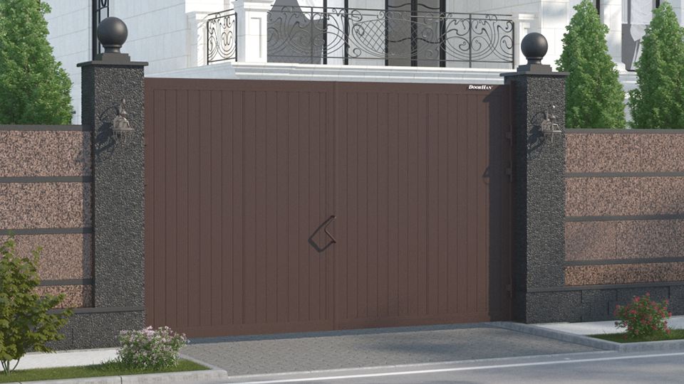 Купить уличные распашные ворота 3.5×2.0 м, с приводом, с монтажом - Белебей